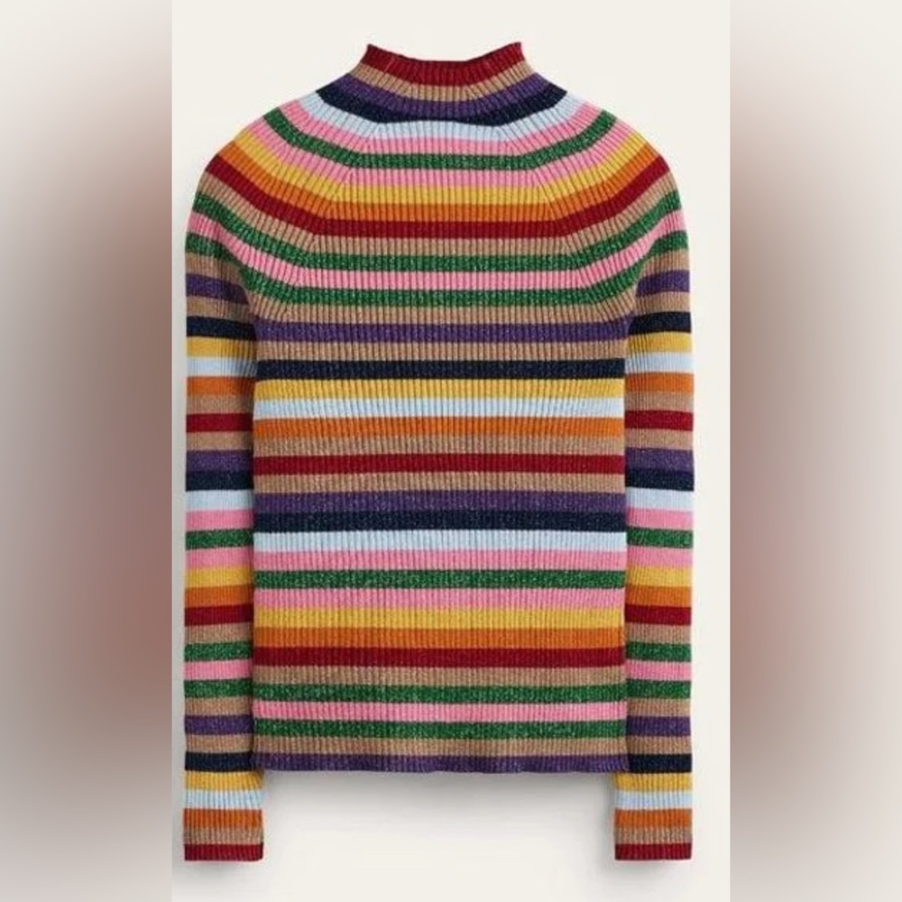 Boden multicolored stripe metallic sweater, small - Picture 4 of 10